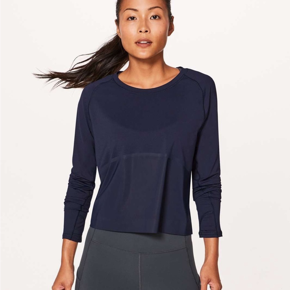 LULULEMON Final Lap Long Sleeve Midnight Navy Size 10 / 12